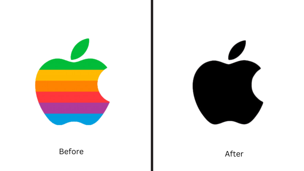 Apple logo Before and After