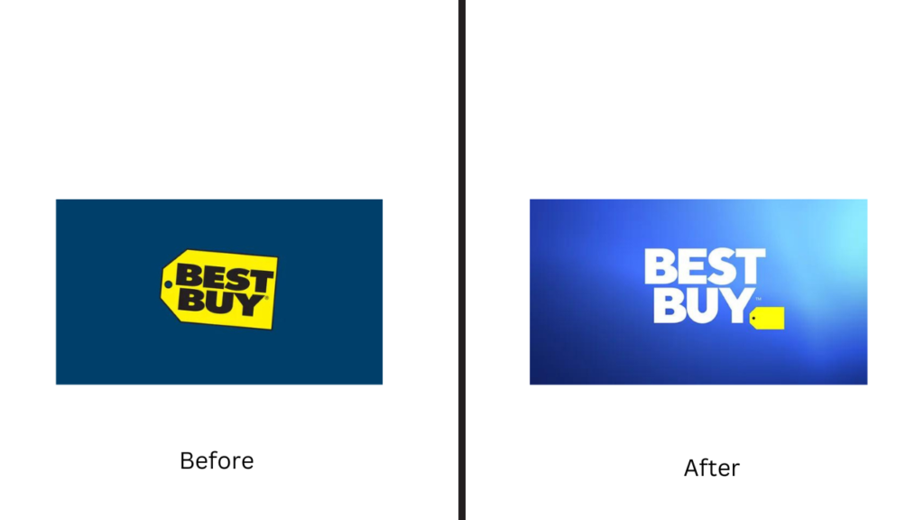 Best Buy logos before and after