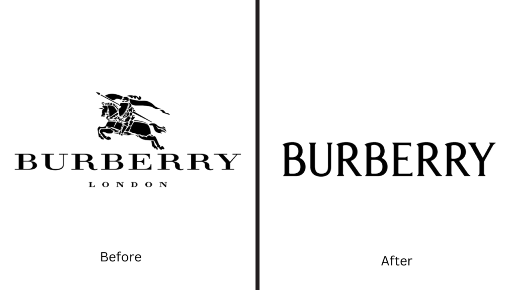 Burberry logos before and after