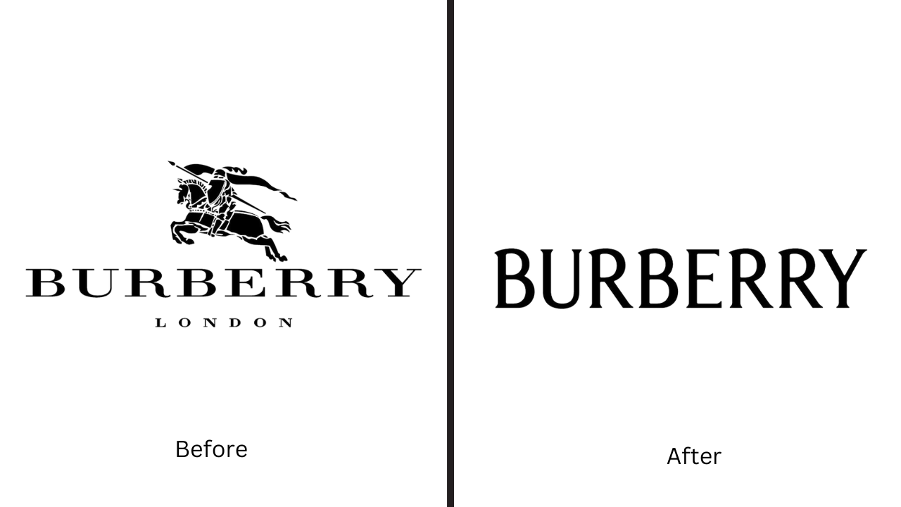 Burberry logos before and after