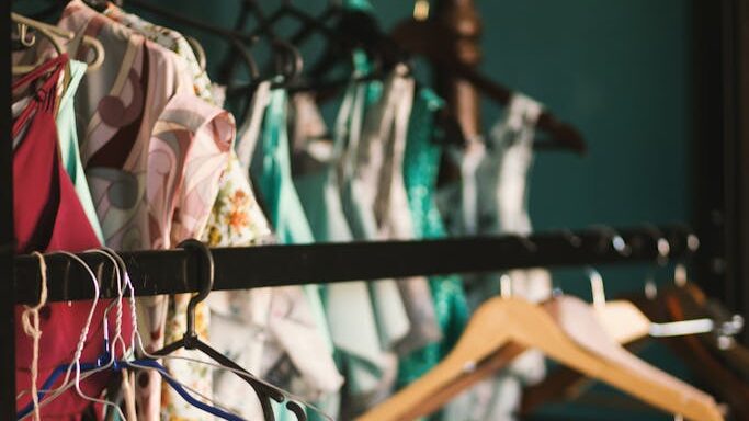 Clothes Hanger Hanged on Clothes Rack